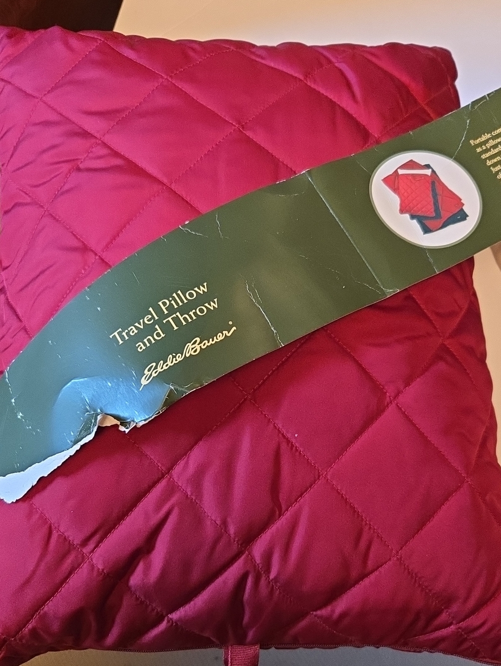 Eddie Bauer Travel Pillow and Throw - Burgandy